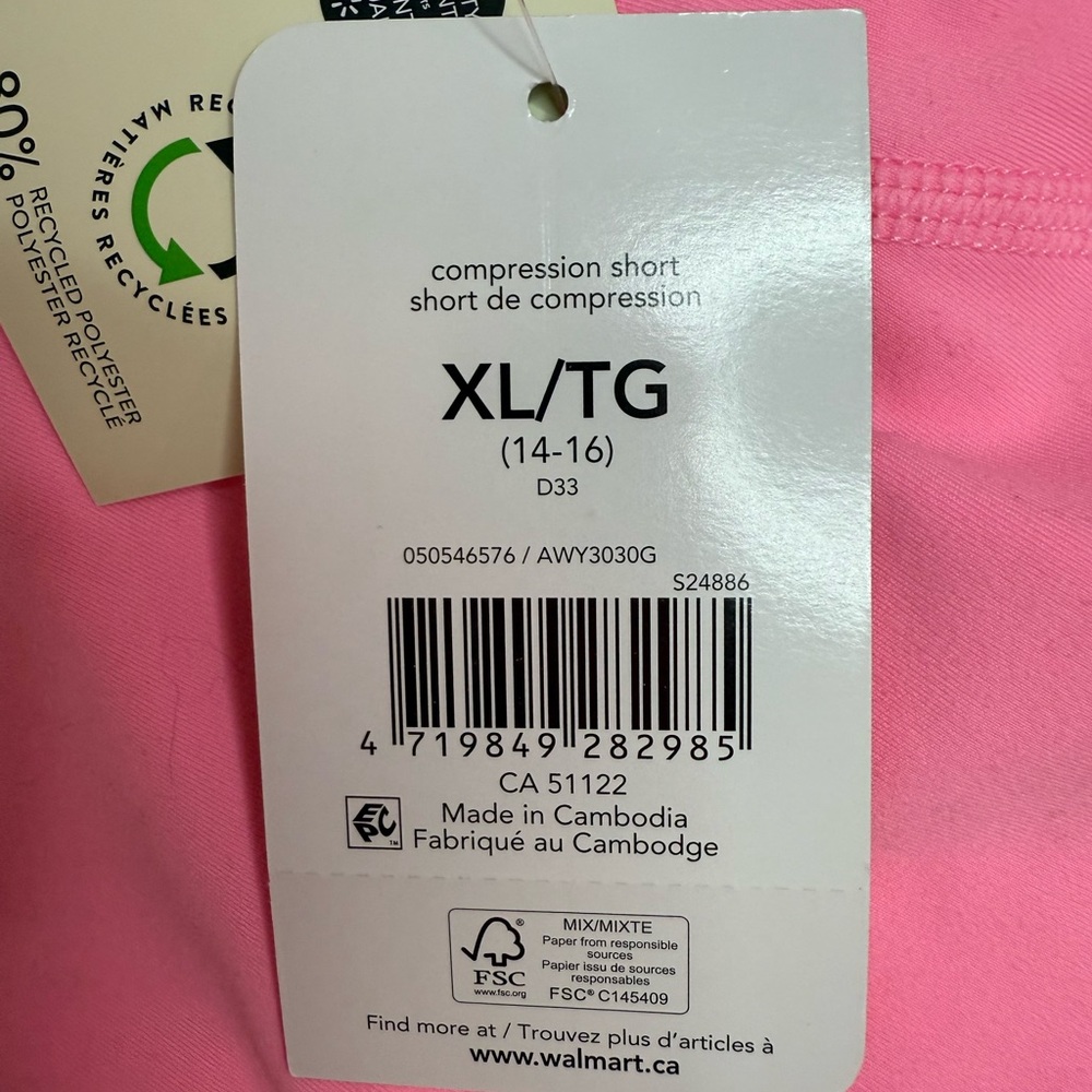 Athletic Works Girls Vibrant Pink Bike Shorts - Picture 4 of 5